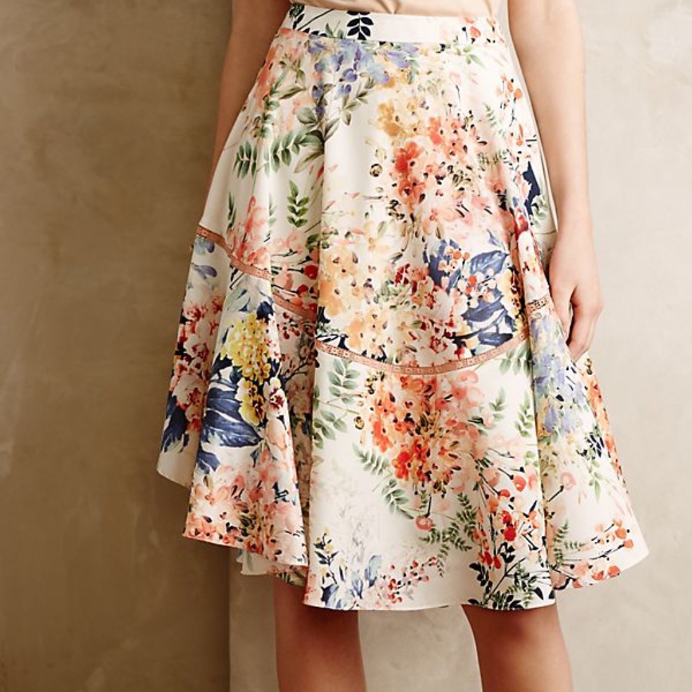 Anthropologie Ranna Gill Jardin Skirt